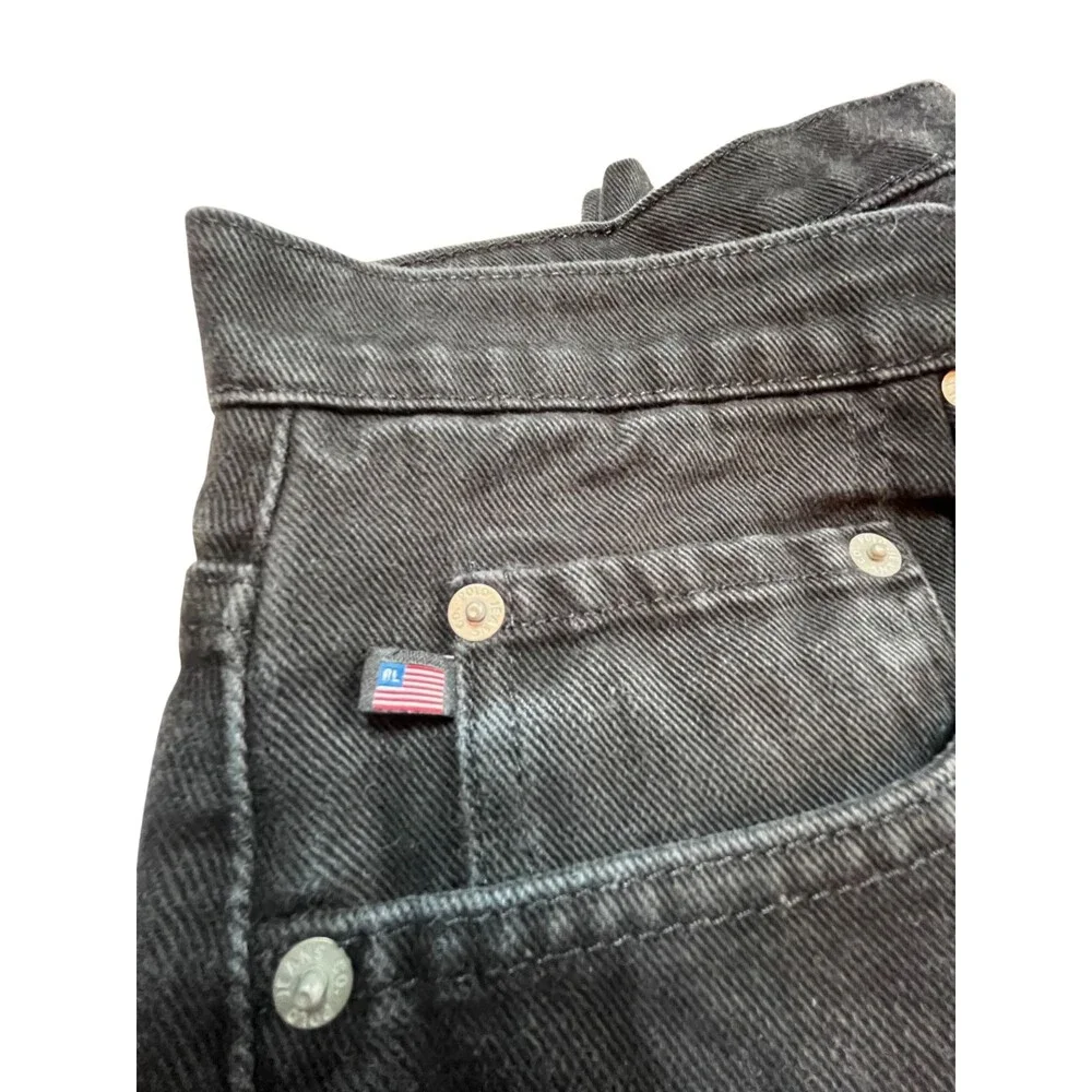 Vintage Y2K‎ Polo Ralph Lauren Flag Jeans Men's Black Stonewash 38 Waist Relaxed